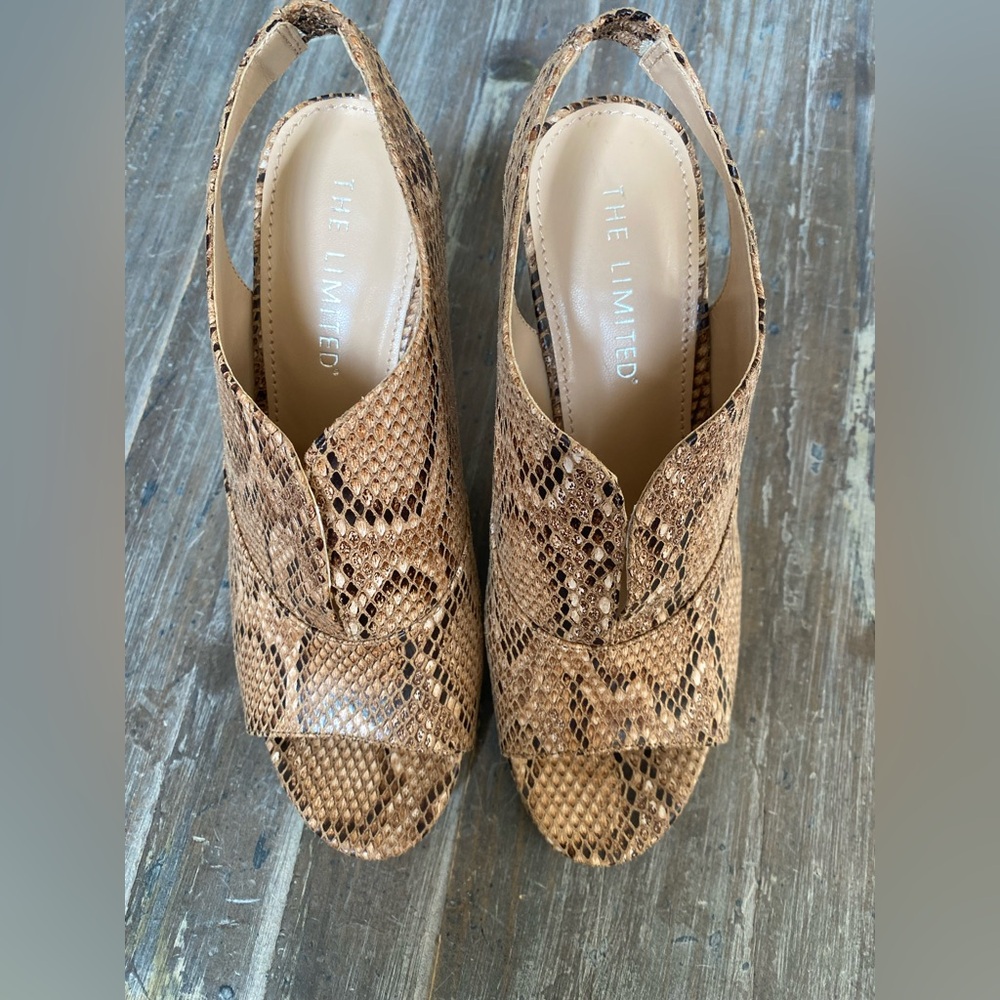 The Limited Tan Snake Print Heels